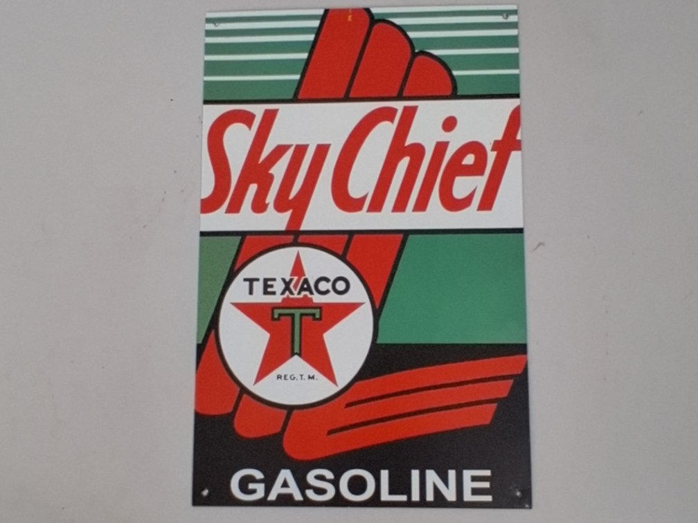 Sky Chief Texaco tin sign, 1..5"X16"