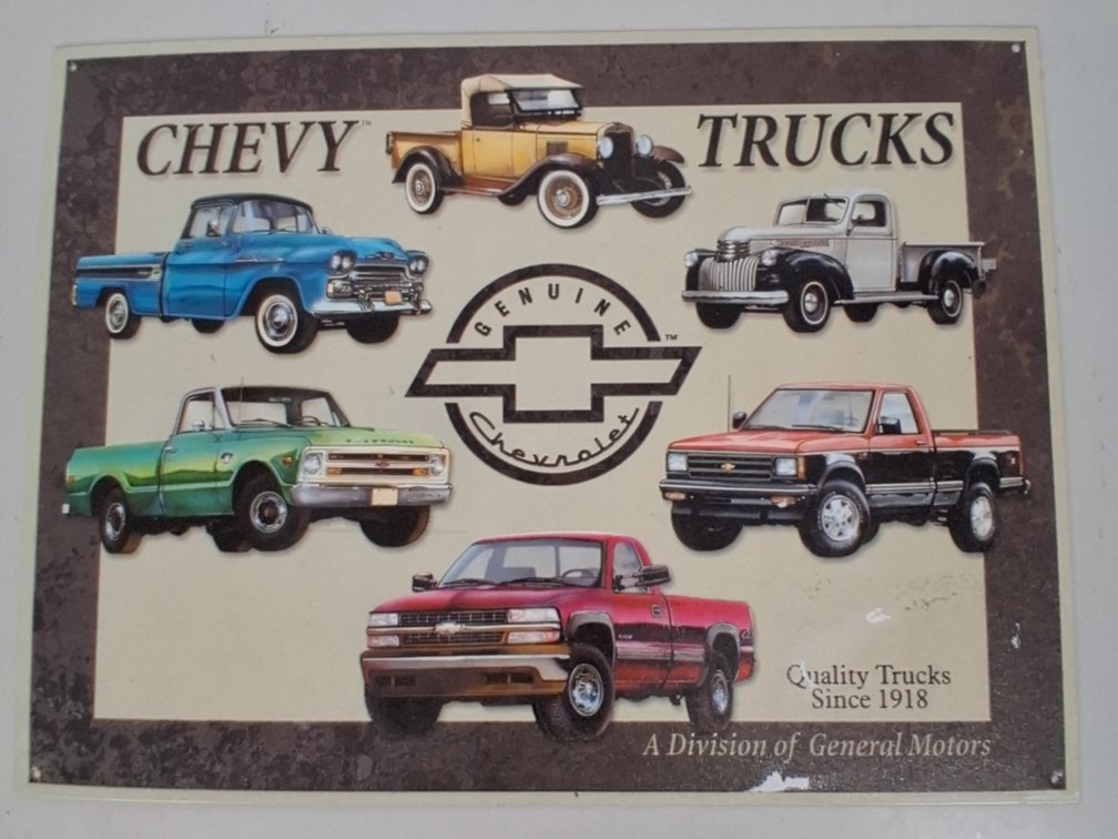 Chevy Trucks tin sign 16"X12"
