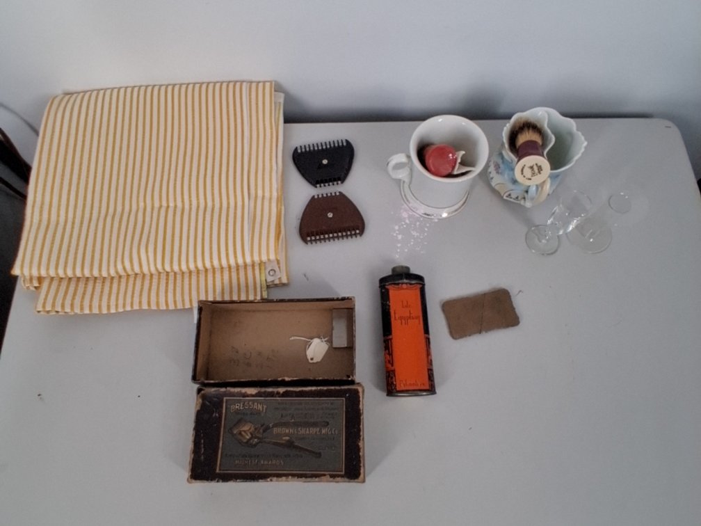 lot of shaving scuttles and bushes