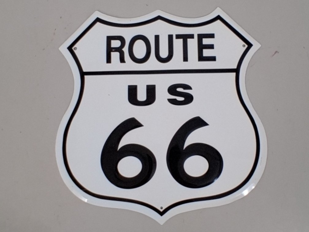 Route 66 tin sign, 11" x 11"