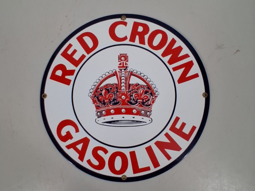 replica Red Crown Gasoline metal sign,