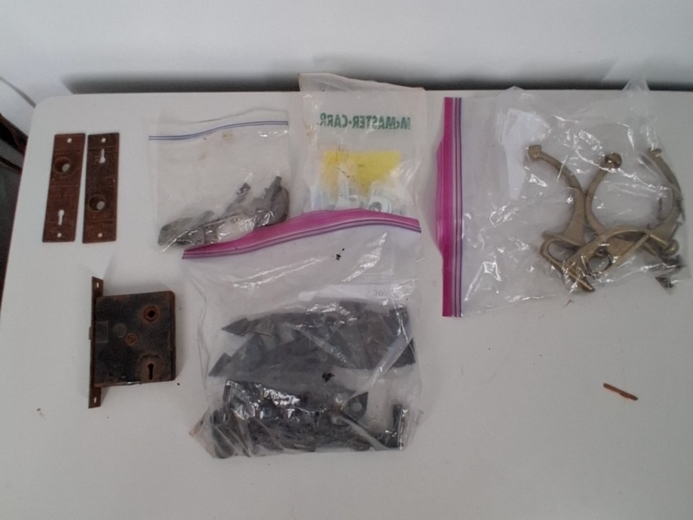 vintage metal hardware incl. window