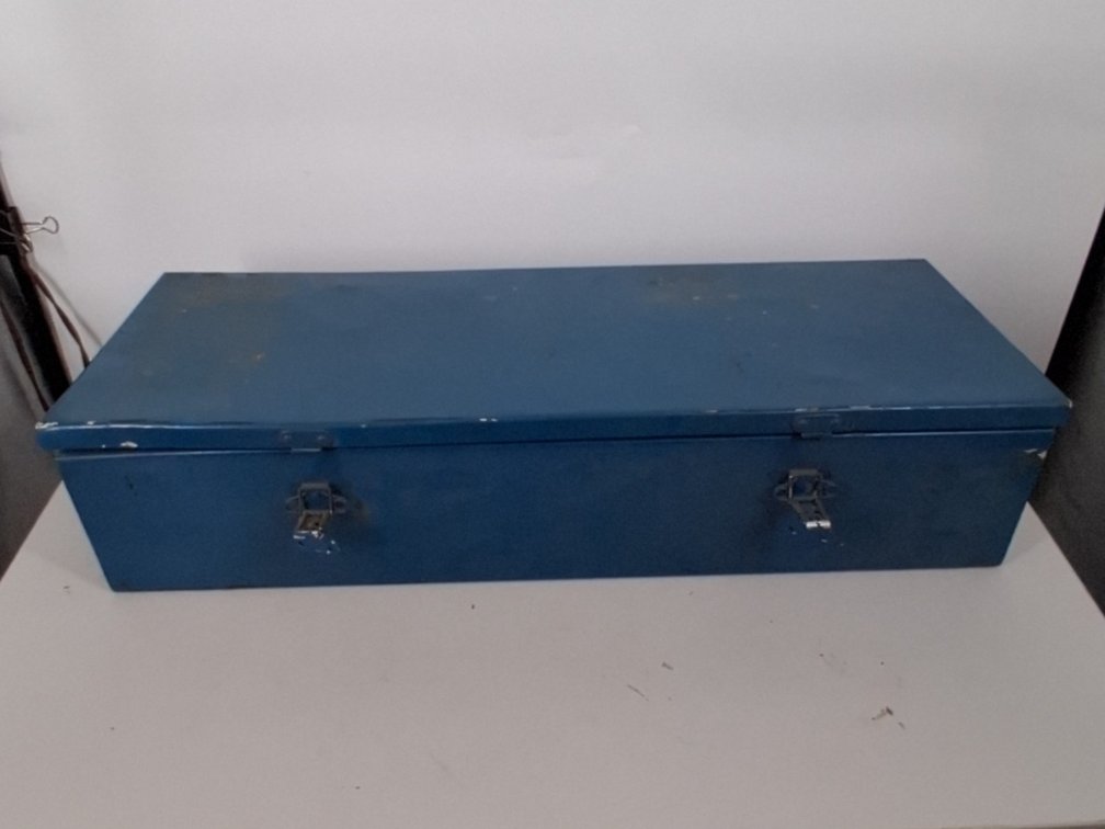 metal storage box, 29"X11"X6"