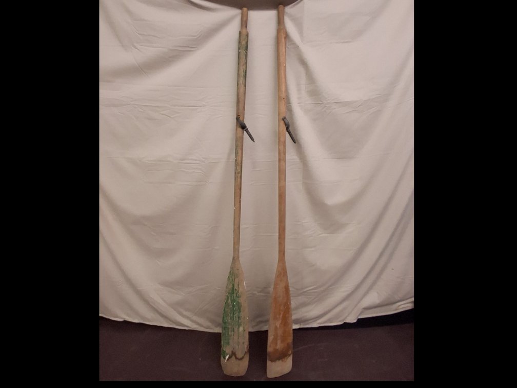 pair of vintage wooden oars, 6ft