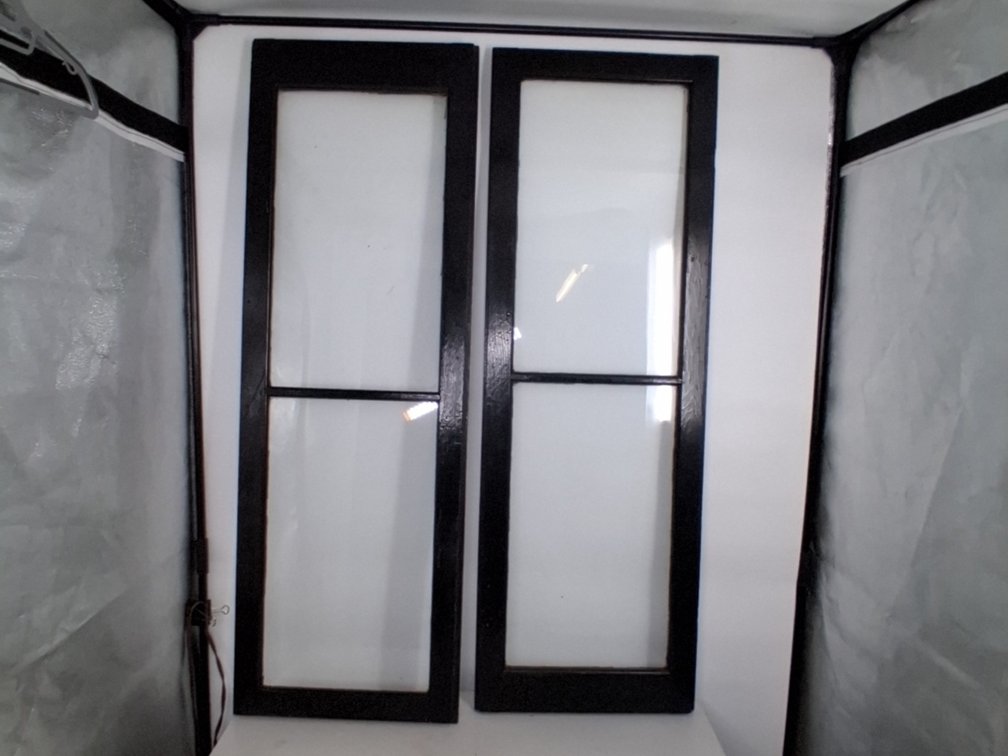2 vintage windows repainted black