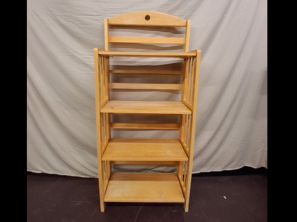 light wood 4 tier storage shelf