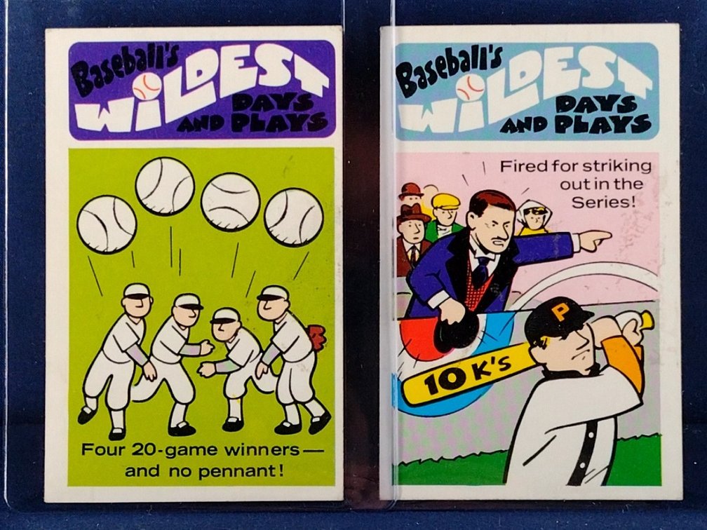 1973 Fleer 6 cards Wildest Plays Six Pack