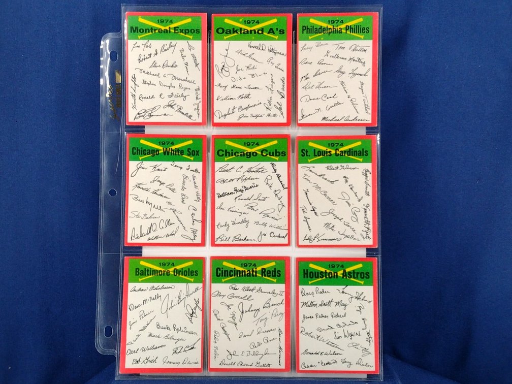1974 Topps Checklists page