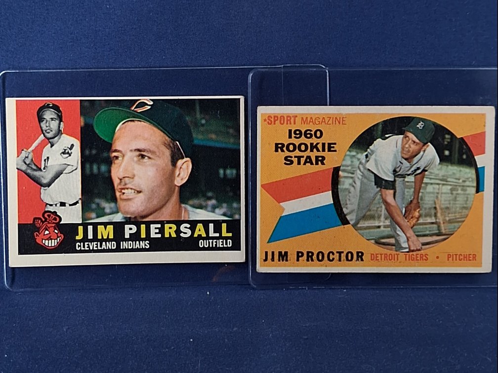 1960 Topps Proctor, Piersall 141, 159
