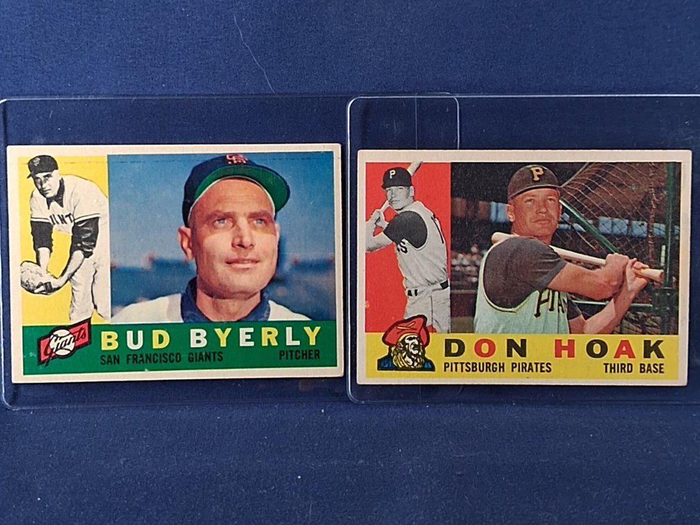 1960 Topps Byerly, Hoak 371, 373