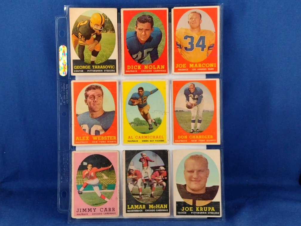 1958 Topps Football Various 9 pocket page