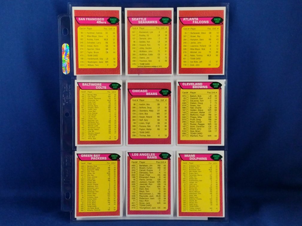 1976 Topps Various 9 pocket page