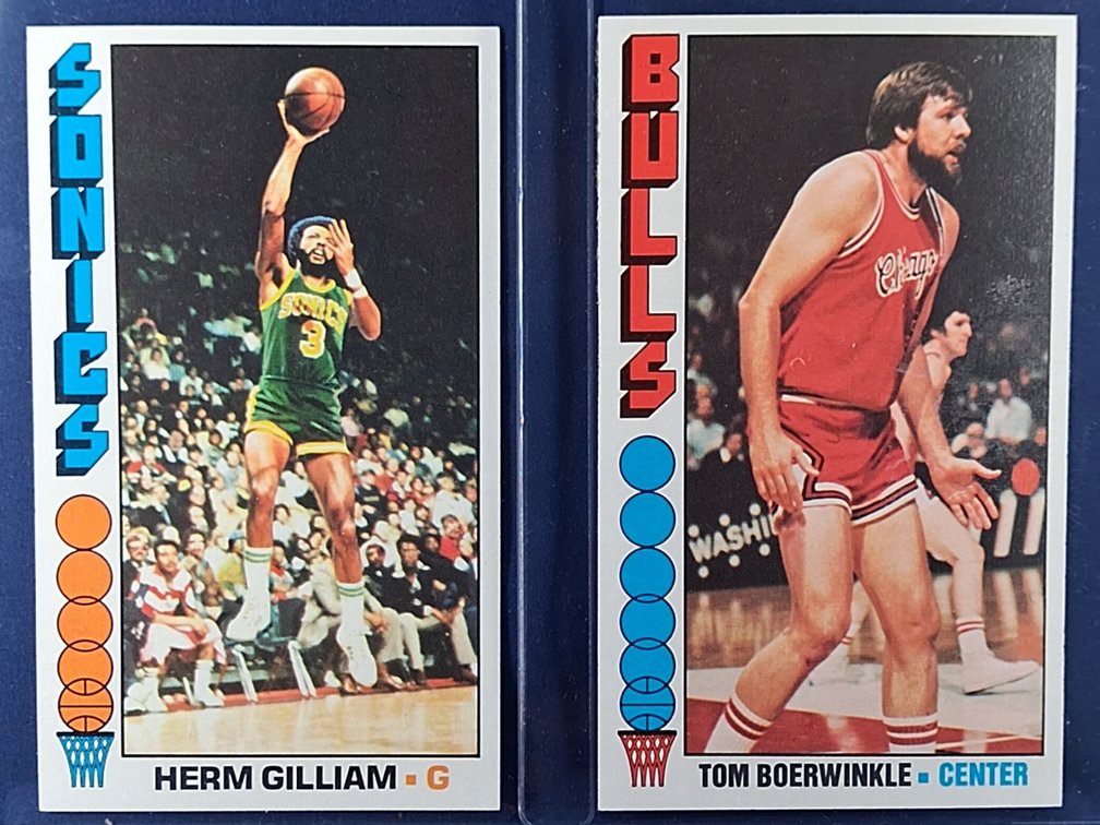 1976-77 Topps Boerwinkle, Gilliam 85,87
