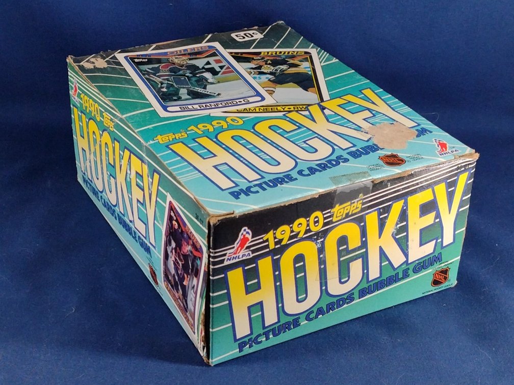 1990-91 Topps Wax Box Hockey box