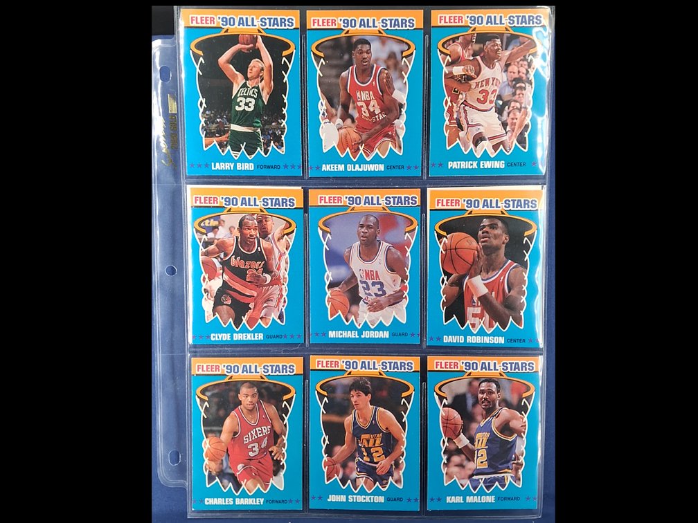 1990-91 Fleer.  11 All Stars 9 pocket page