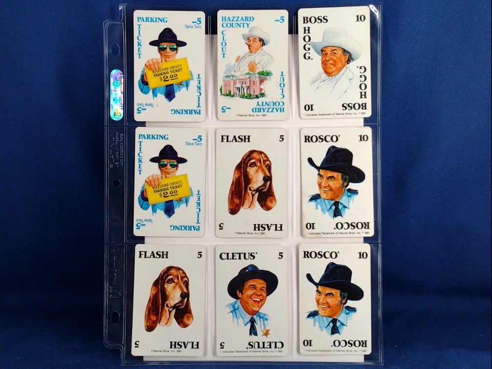 1981 Warner Bros Inc Dukes Flash Cards 9 pocket page