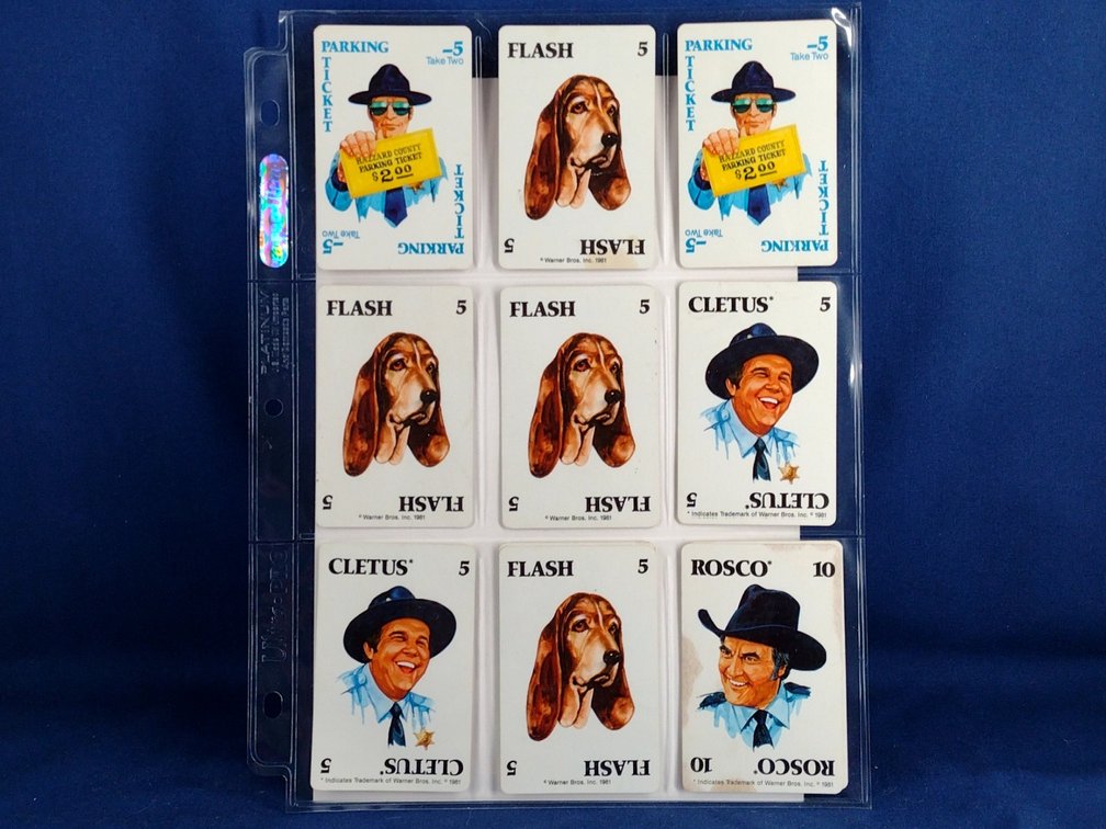 1981 Warner Bros Inc Dukes Flash Cards 9 pocket page