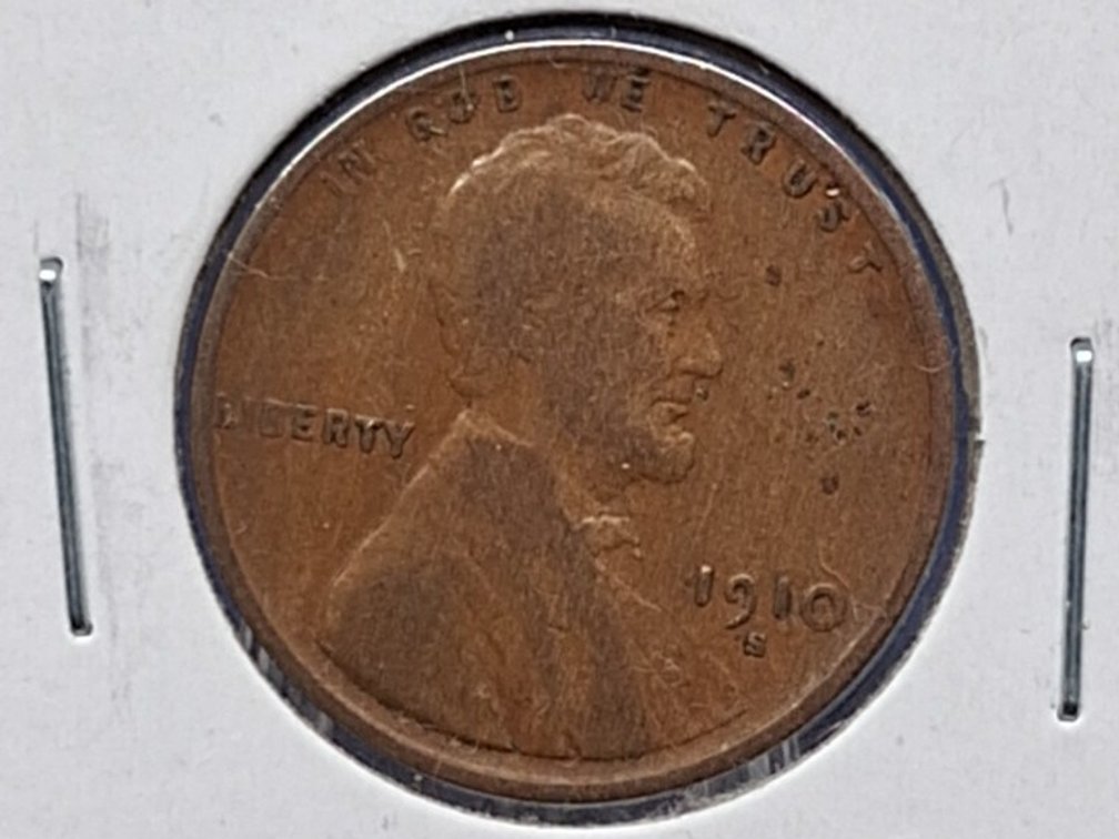 1910 S Lincoln Wheat Penny Coin
