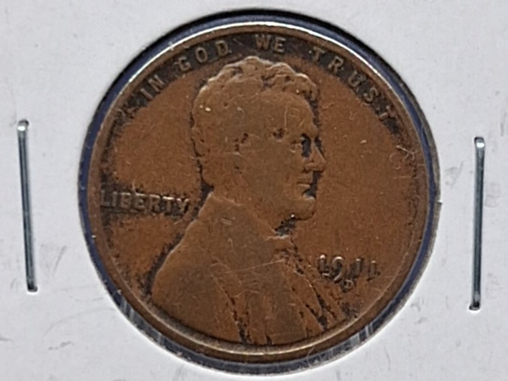 1911 D Lincoln Wheat Penny Coin
