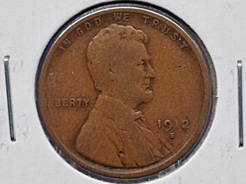 1912 S Lincoln Wheat Penny Coin