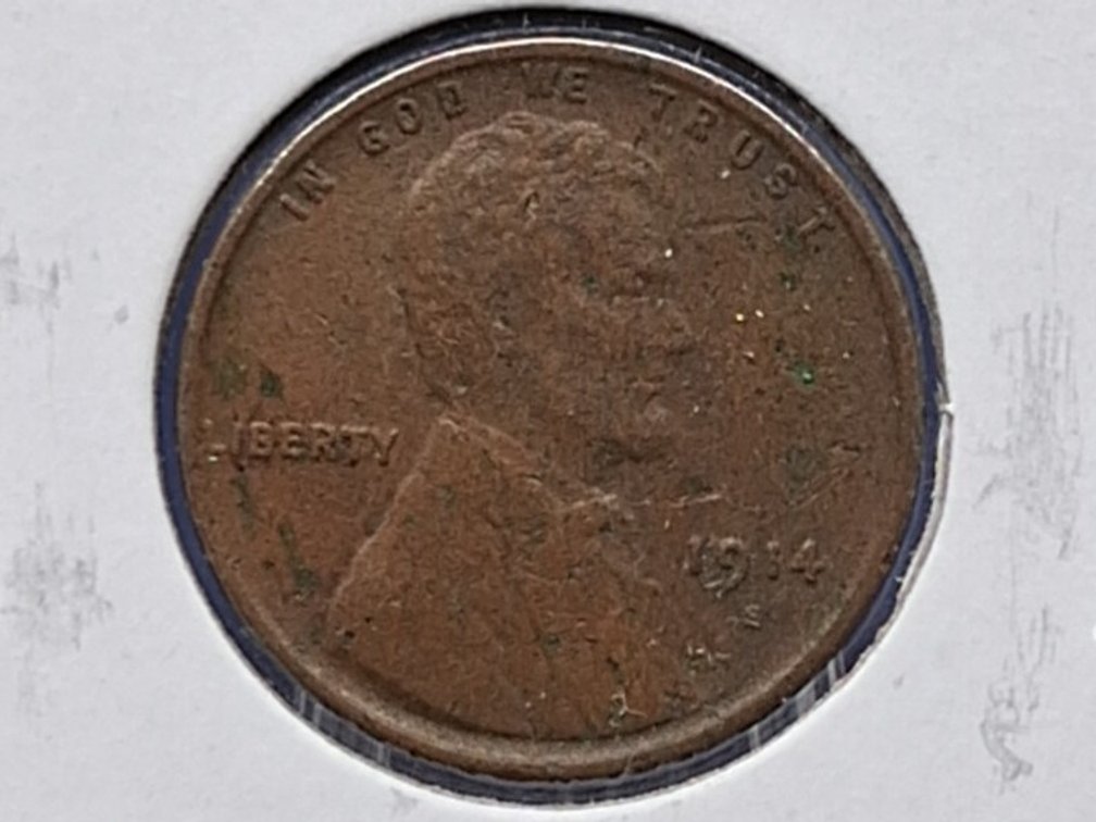 1914 S Lincoln Wheat Penny Coin