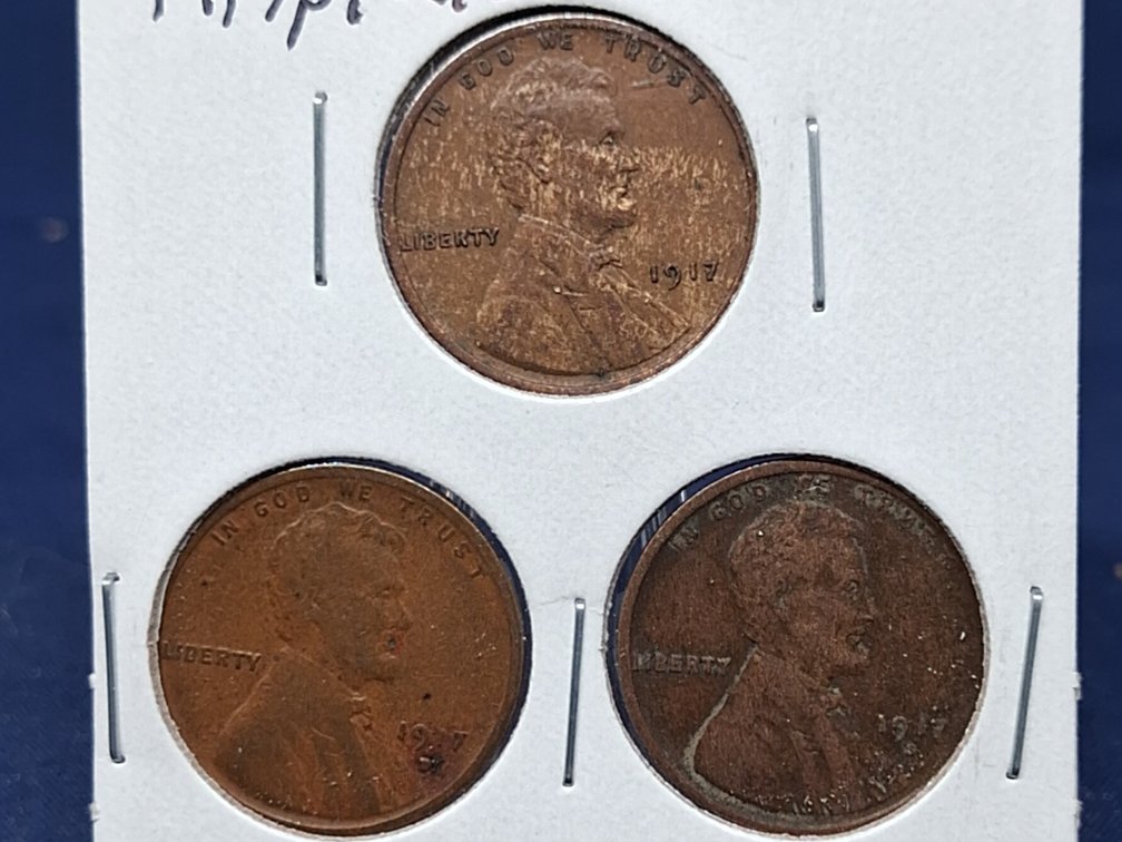 1917 PDS Lincoln Wheat Penny Coins