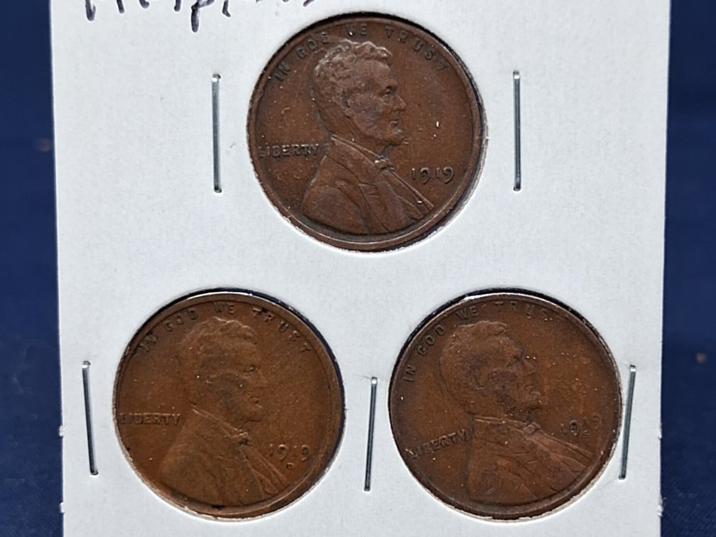 1919 PDS Lincoln Wheat Penny Coins