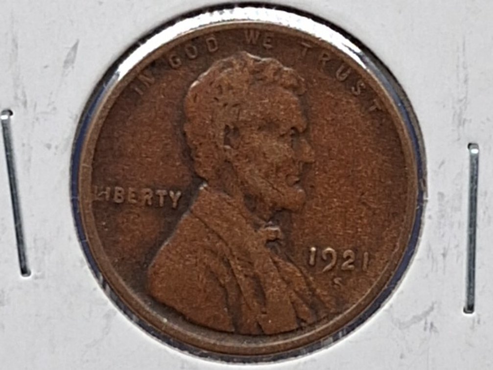 1921 S Lincoln Wheat Penny Coin