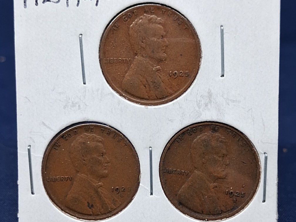 1925 PDS Lincoln Wheat Penny Coins