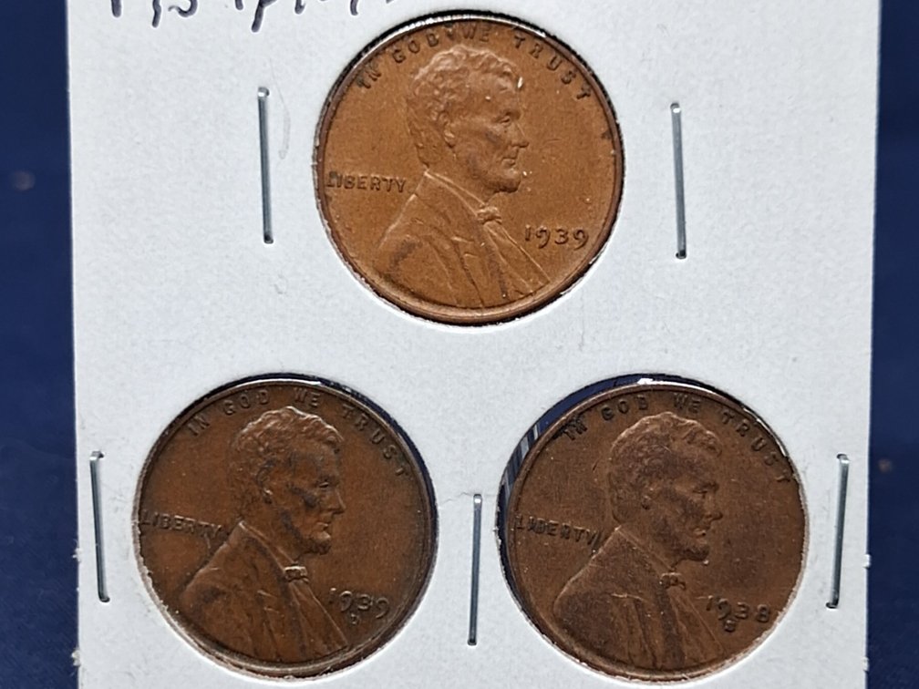 1939 PDS Lincoln Wheat Penny Coins