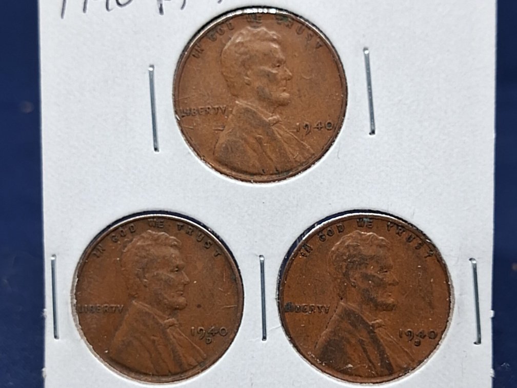 1940 PDS Lincoln Wheat Penny Coins