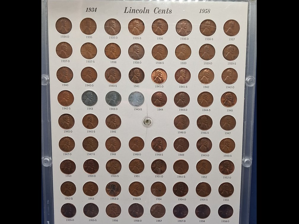 1934 D-'58 D Lincoln Wheat Penny Set