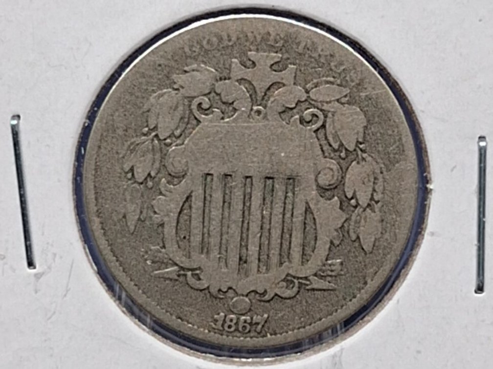 1867 Shield Nickel Coin