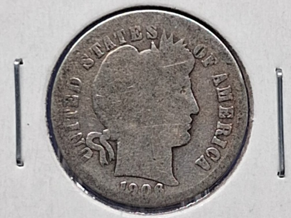 1906 Barber Dime Coin