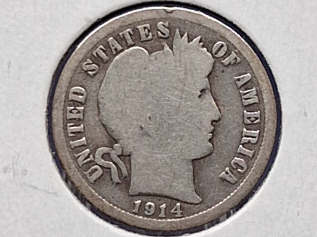 1914 Barber Dime Coin