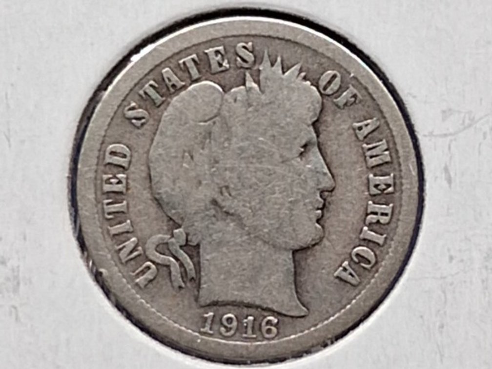 1916 Barber Dime Coin
