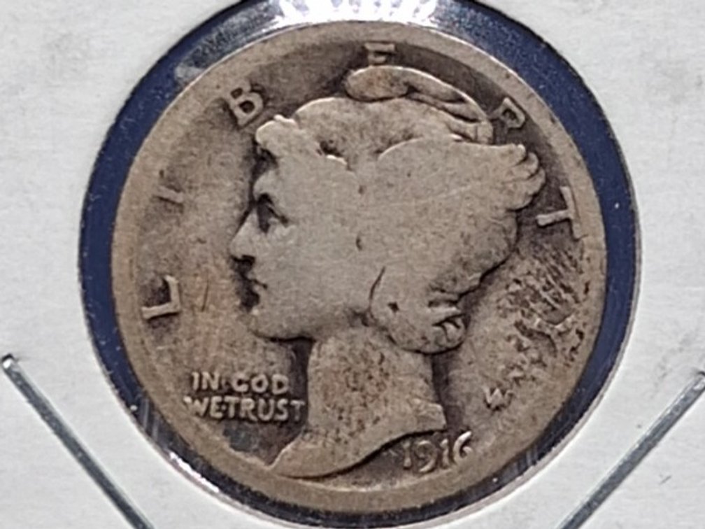 1916 Mercury Dime Coin