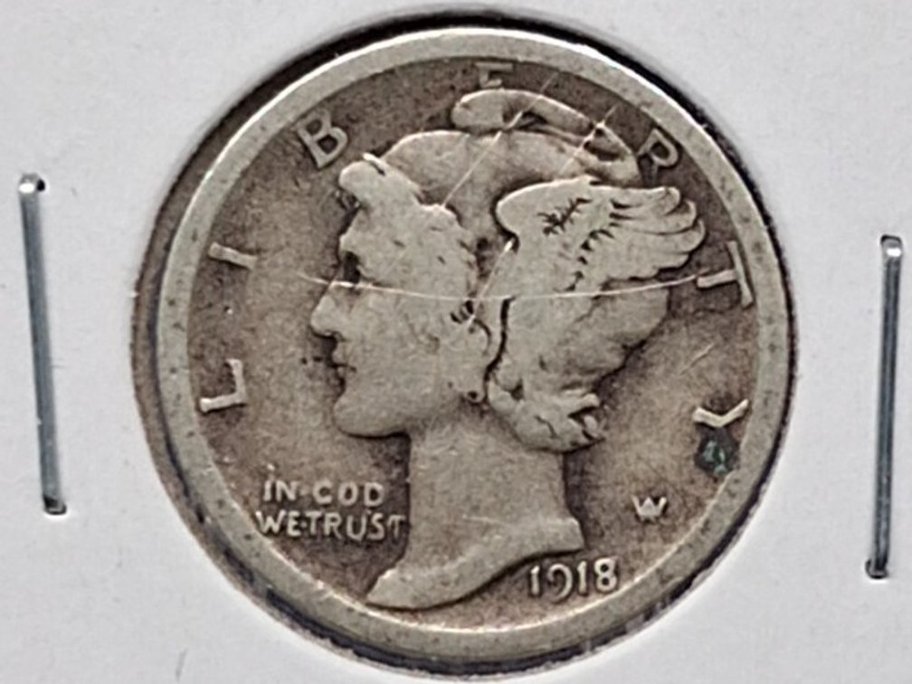 1918 Mercury Dime Coin
