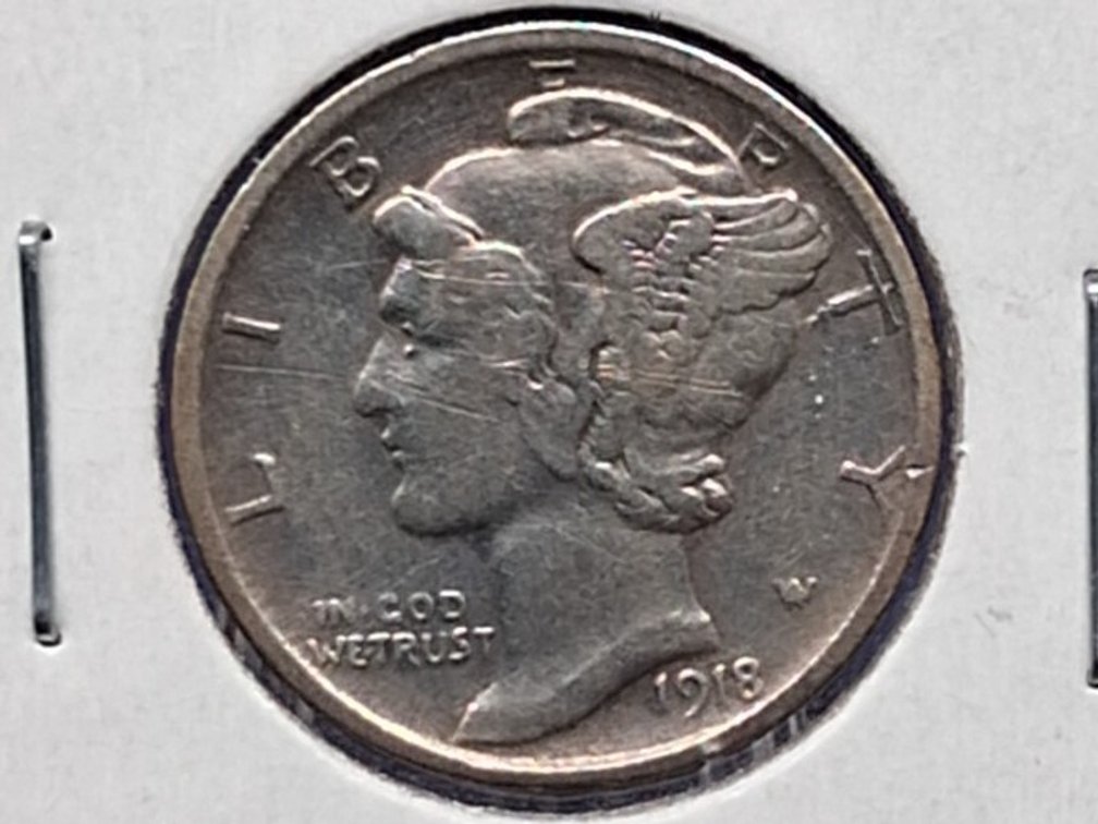 1918 D Mercury Dime Coin