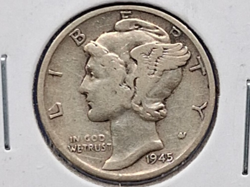 1945 S Micro S Mercury Dime Coin