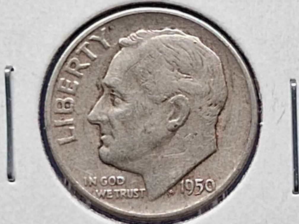 1950 D Roosevelt Dime Coin