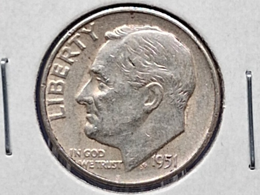 1951 Roosevelt Dime Coin
