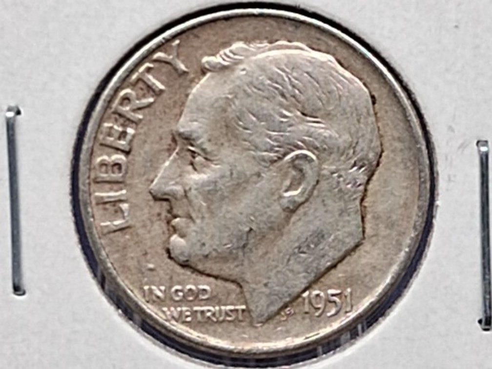 1951 D Roosevelt Dime Coin