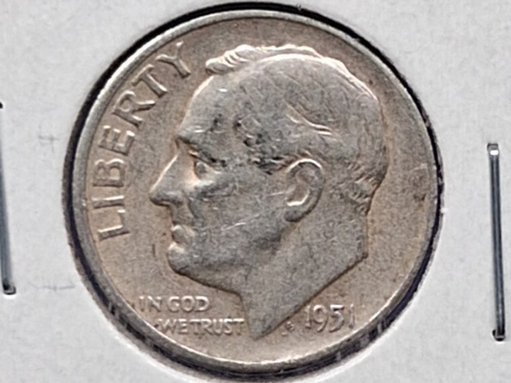 1951 S Roosevelt Dime Coin