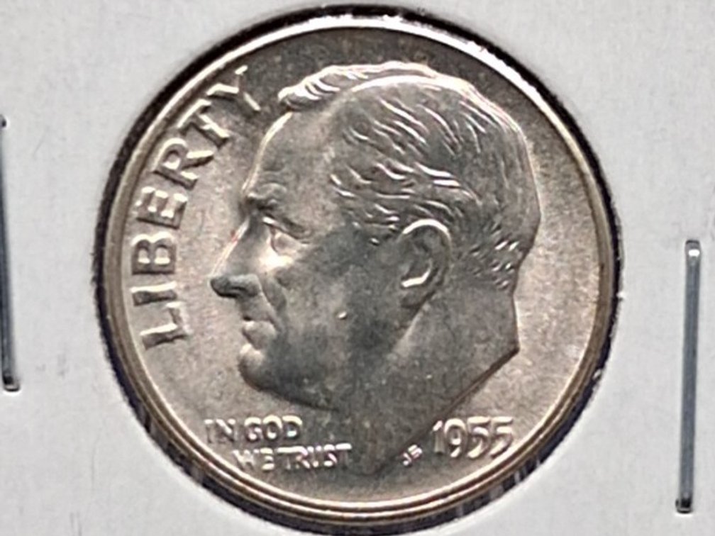 1955 S BU Roosevelt Dime Coin