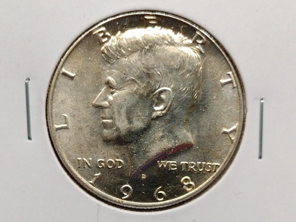 1968 D BU 40% Silver Kennedy Half Dollar Coin