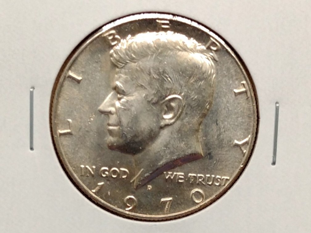 1970 D BU 40% Silver Kennedy Half Dollar Coin