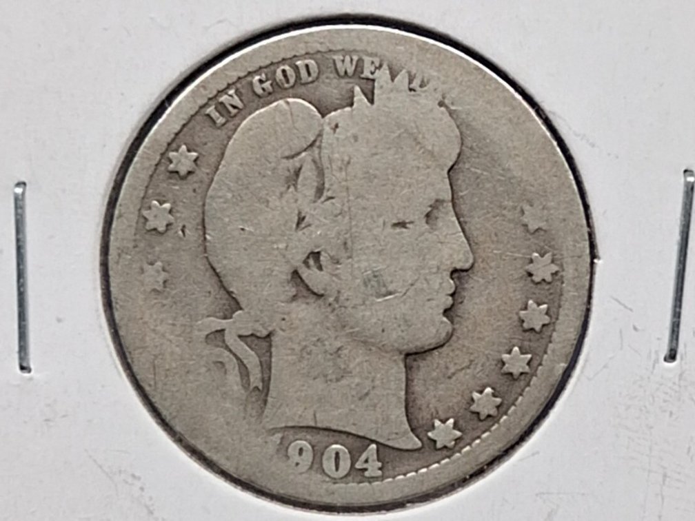 1904 Barber Quarter Coin