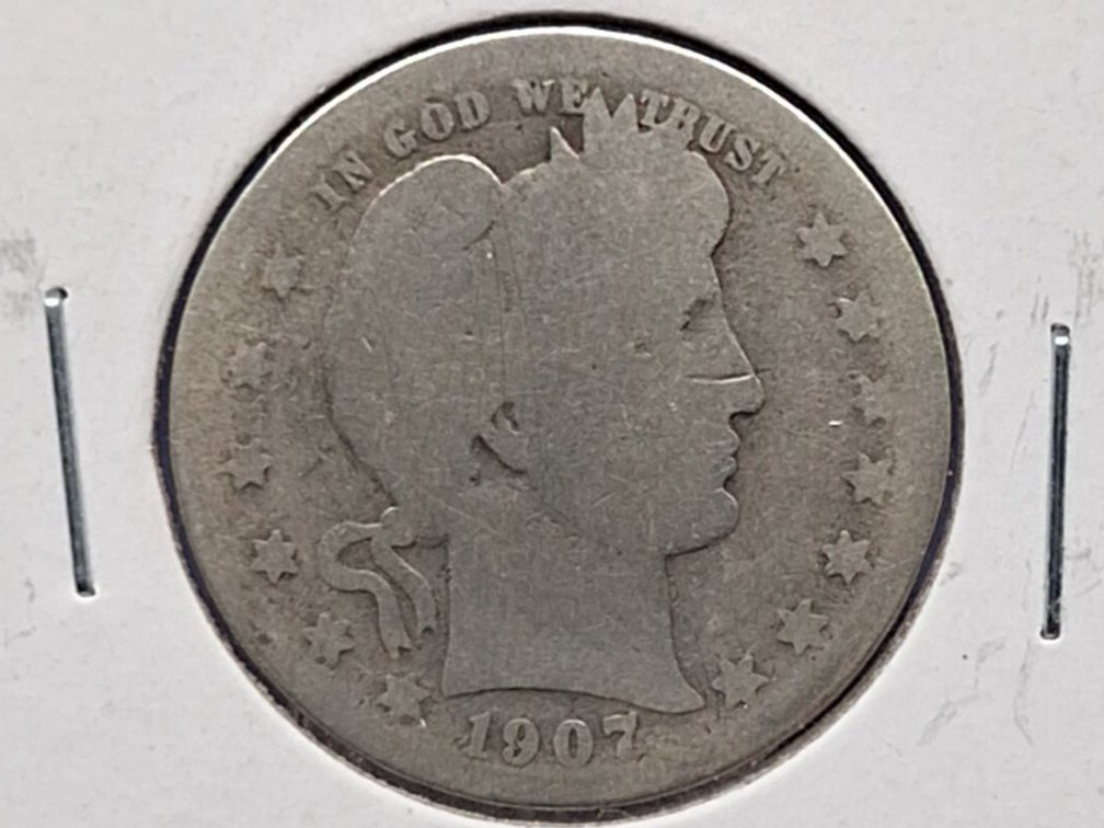 1907 Barber Quarter Coin