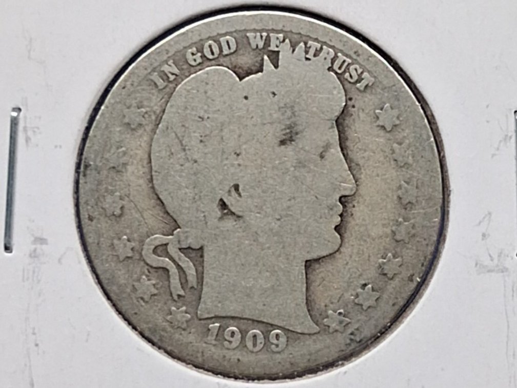 1909 Barber Quarter Coin